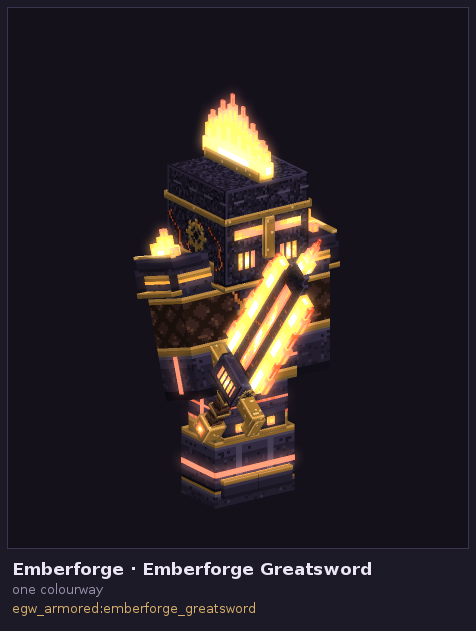 Emberforge, with the Emberforge Greatsword