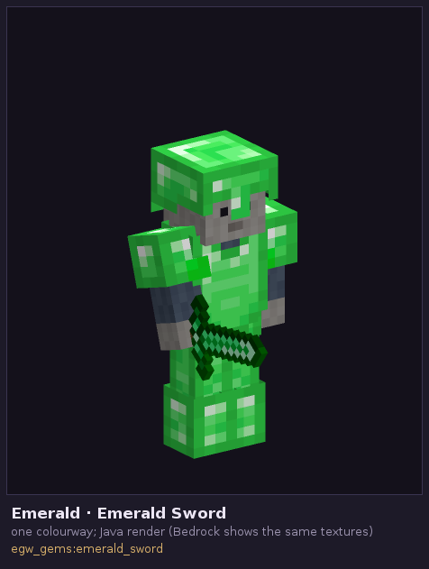 Emerald set with the Emerald Spear